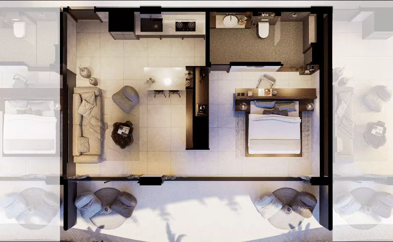 1-Bedroom villa view 1
